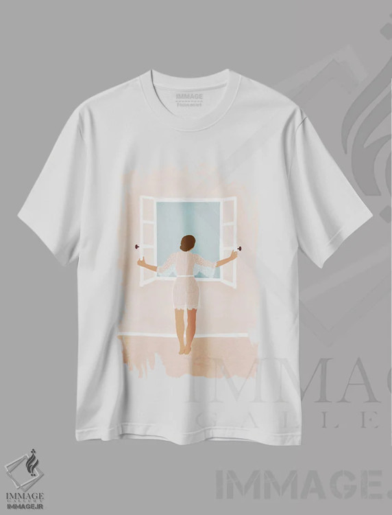 تیشرت سفید طرح دار نسیم صبحگاهی، هنر دیجیتال اثر جیدا الاسار | immage.ir
