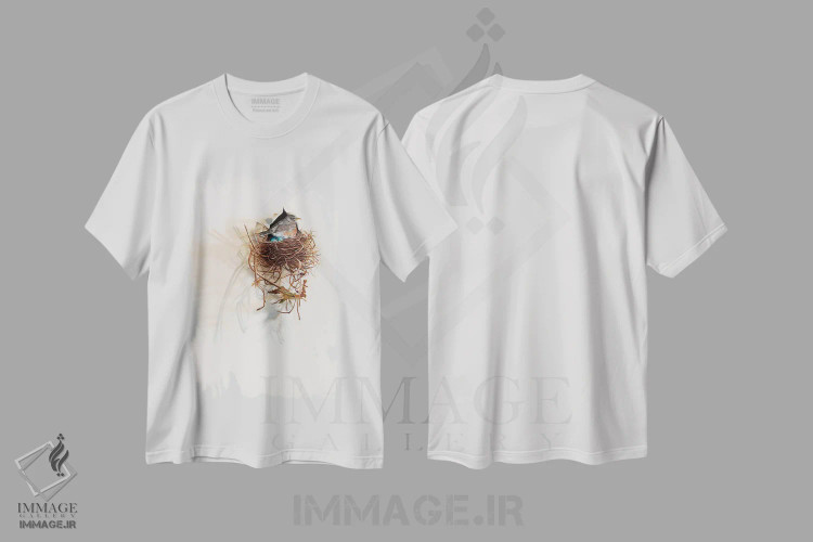 تیشرت سفید طرح دار اتاق زیرشیروانی شهری، هنر فاخر کلاسیک اثر کامی یِل انگل | فروشگاه ایماژ