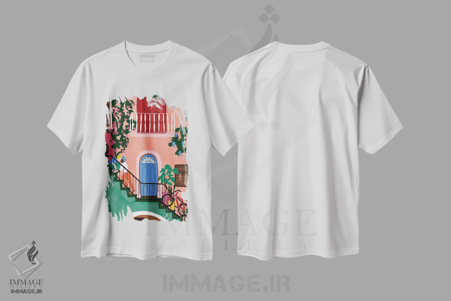 تیشرت سفید طرح دار مرا ببوس، هنر دیجیتال اثر جیدا الاسار | فروشگاه ایماژ