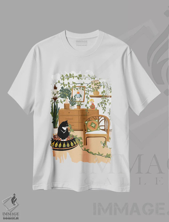 تیشرت سفید طرح دار بگذار رشد کند، هنر دیجیتال اثر جیدا الاسار | فروشگاه ایماژ