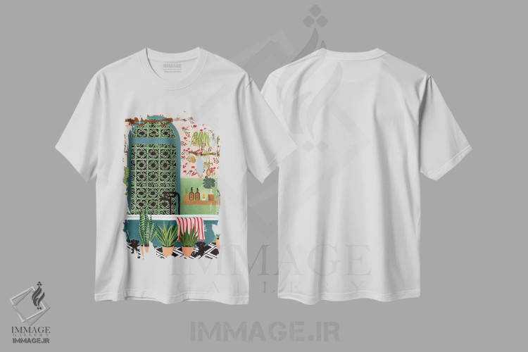 تیشرت سفید طرح دار حمام شبانه، هنر دیجیتال اثر جیدا الاسار | immage.ir
