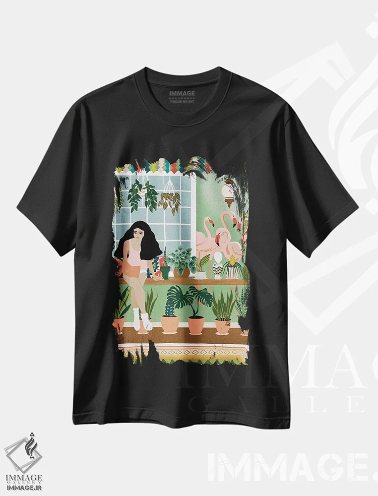 تیشرت مشکی طرح دار پلیکان ها، هنر دیجیتال اثر جیدا الاسار | فروشگاه ایماژ