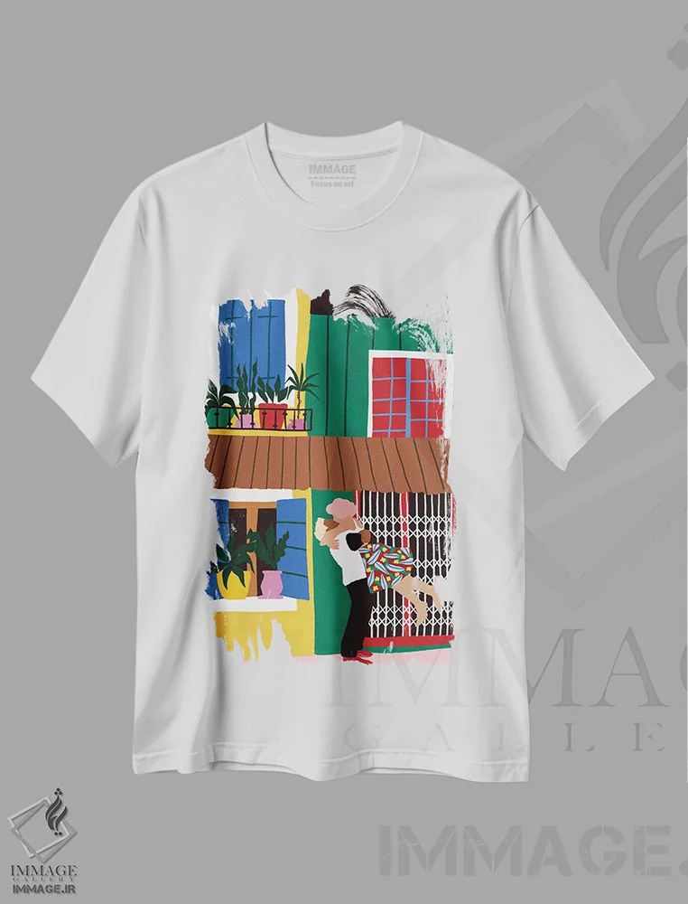 تیشرت سفید طرح دار هیجانم کن، هنر دیجیتال اثر جیدا الاسار | immage.ir