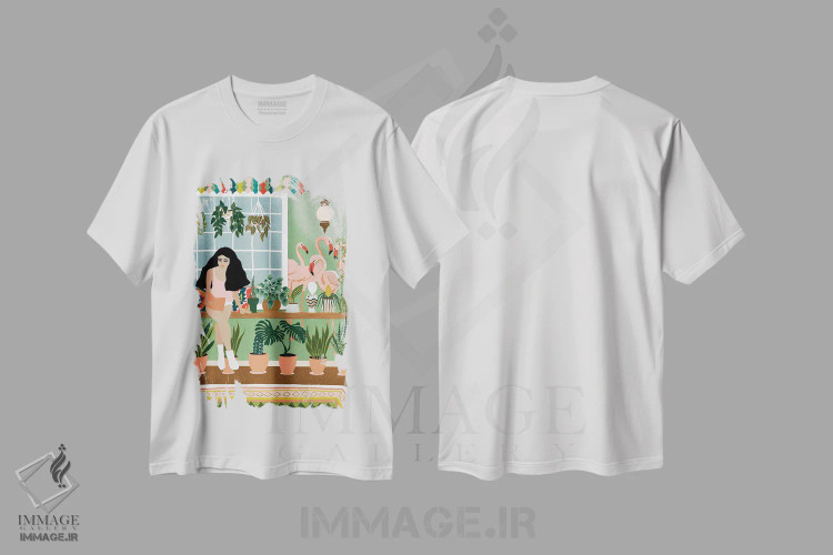 تیشرت سفید طرح دار پلیکان ها، هنر دیجیتال اثر جیدا الاسار | immage.ir