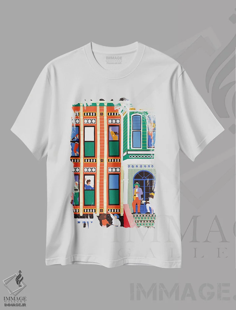 تیشرت سفید طرح دار خانهٔ جز، هنر دیجیتال اثر جیدا الاسار | immage.ir