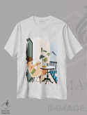 تیشرت سفید طرح دار تعطیلات تابستانی، هنر دیجیتال اثر جیدا الاسار | immage.ir