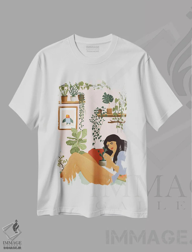 تیشرت سفید طرح دار به تو آسیب زدم چون دوستت دارم، هنر دیجیتال اثر جیدا الاسار | فروشگاه ایماژ