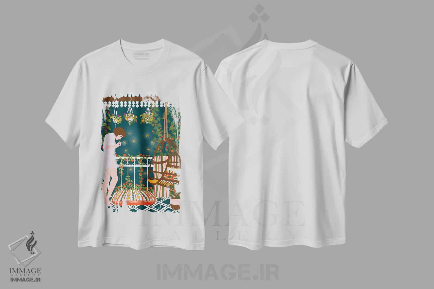 تیشرت سفید طرح دار کرم شب تاب، هنر دیجیتال اثر جیدا الاسار | immage.ir