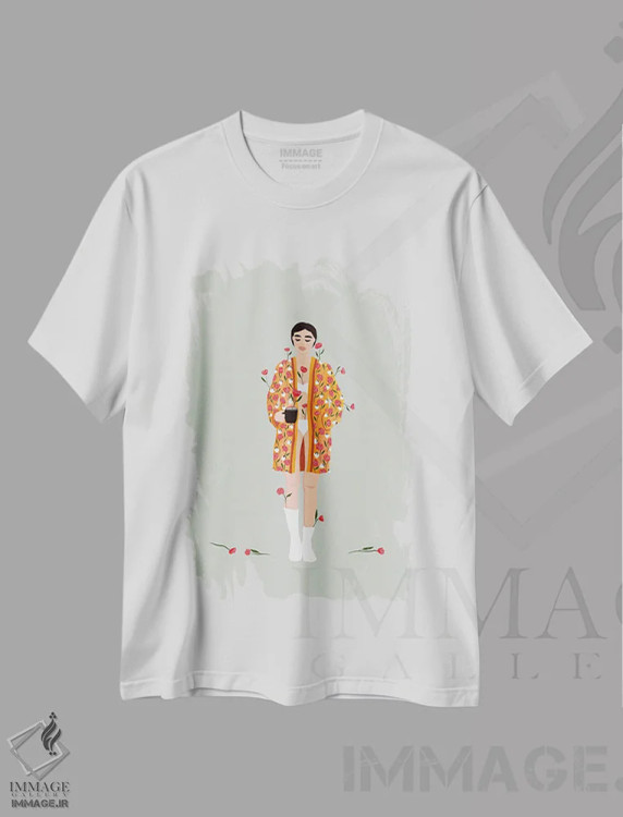تیشرت سفید طرح دار قهوهٔ صبحگاهی، هنر دیجیتال اثر جیدا الاسار | immage.ir