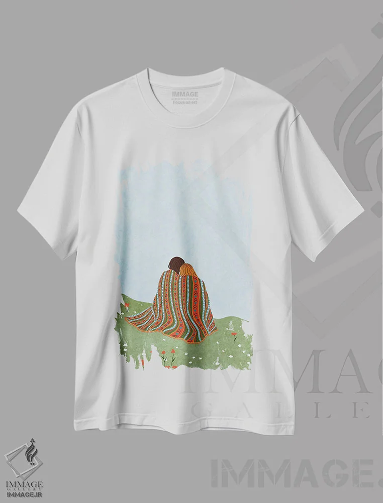 تیشرت سفید طرح دار دوستان، هنر دیجیتال اثر جیدا الاسار | immage.ir