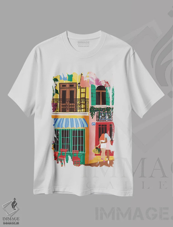 تیشرت سفید طرح دار مرا در آغوش بگیر، هنر دیجیتال اثر جیدا الاسار | فروشگاه ایماژ