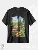 تیشرت مشکی طرح دار باغ توسکانی، هنر فاخر معاصر اثر کرتیس فانک | immage.ir