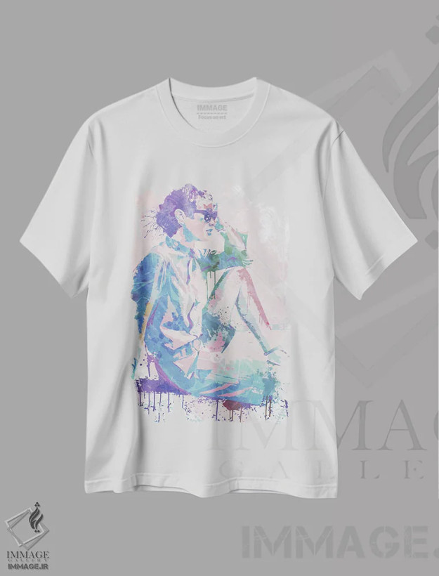 تیشرت سفید طرح دار احساس نسیم، هنر دیجیتال اثر فایو بای فایو کالکتیو | فروشگاه ایماژ