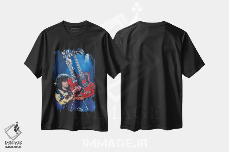 تیشرت مشکی طرح دار جیمی پیج، هنر فاخر معاصر اثر کریگ کمپبل | فروشگاه ایماژ