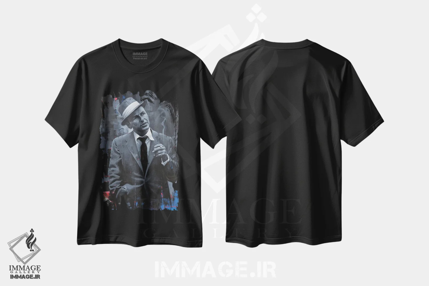 تیشرت مشکی طرح دار فرانک سیناترا، هنر فاخر معاصر اثر کریگ کمپبل | immage.ir