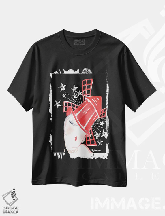 تیشرت مشکی طرح دار آثار چارلز گسمر - immage.ir