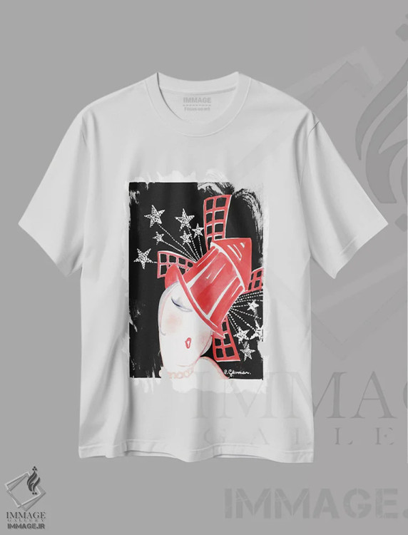 تیشرت سفید طرح دار آثار چارلز گسمر - فروشگاه ایماژ