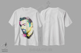 تیشرت سفید طرح دار جورج مایکل، هنر فاخر معاصر اثر کریگ کمپبل | immage.ir
