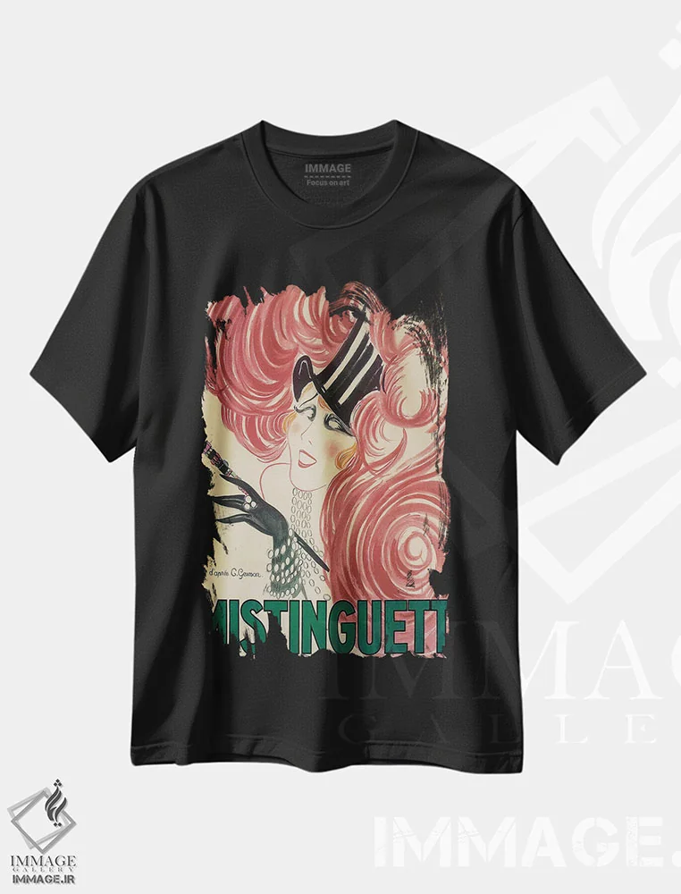 تیشرت مشکی طرح دار 1925,تبلیغ میستنگت مولن روژ، ۱۹۲۵، تزئینی اثر چارلز گسمر | فروشگاه ایماژ
