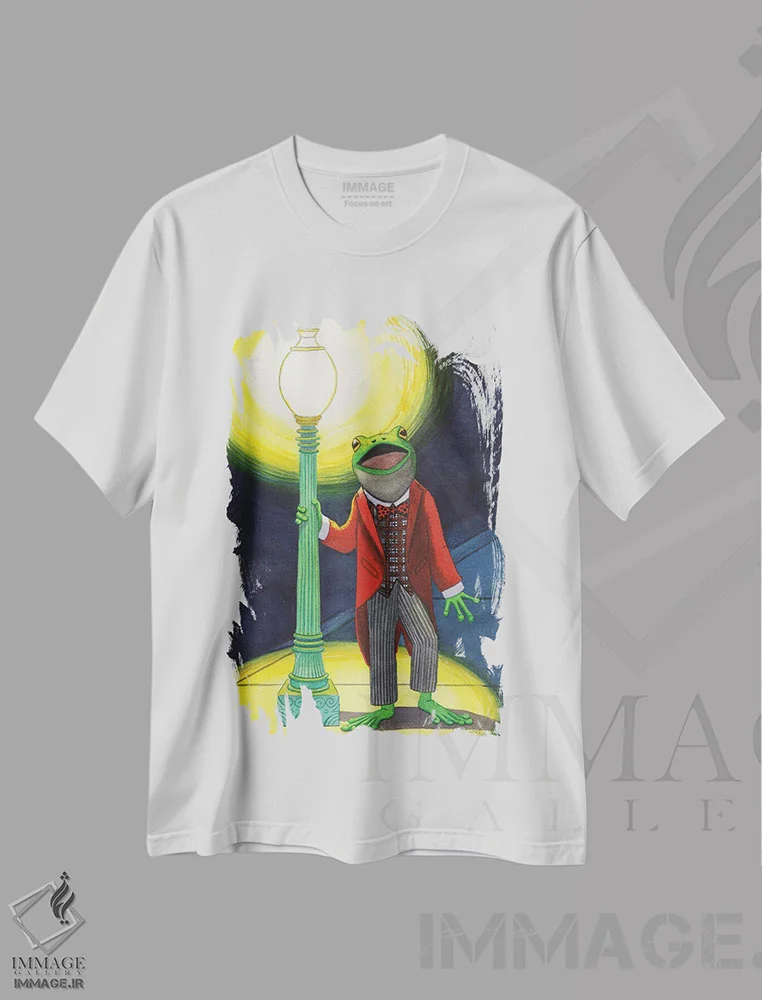 تیشرت سفید طرح دار قورباغه صدا، دکور معاصر اثر کترین جی مک الروی | immage.ir