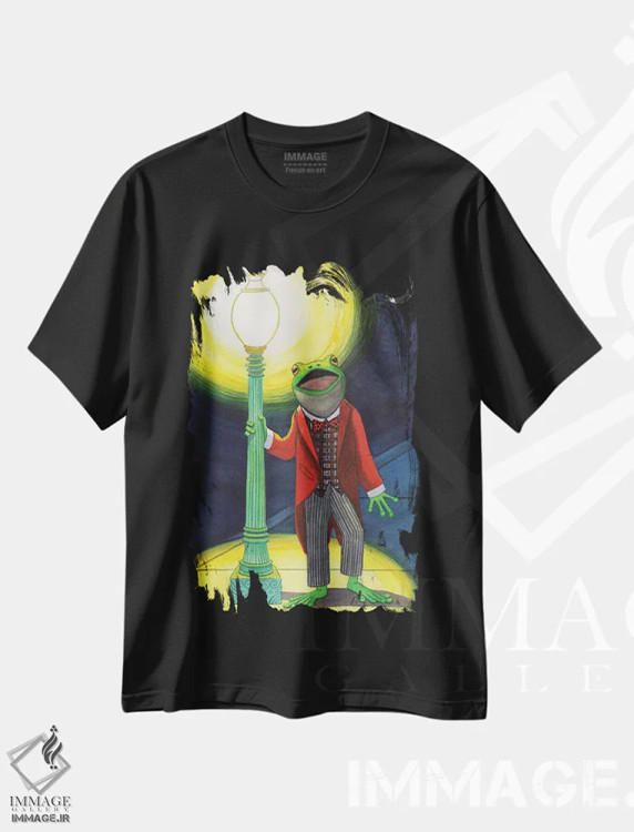 تیشرت مشکی طرح دار قورباغه صدا، دکور معاصر اثر کترین جی مک الروی | فروشگاه ایماژ