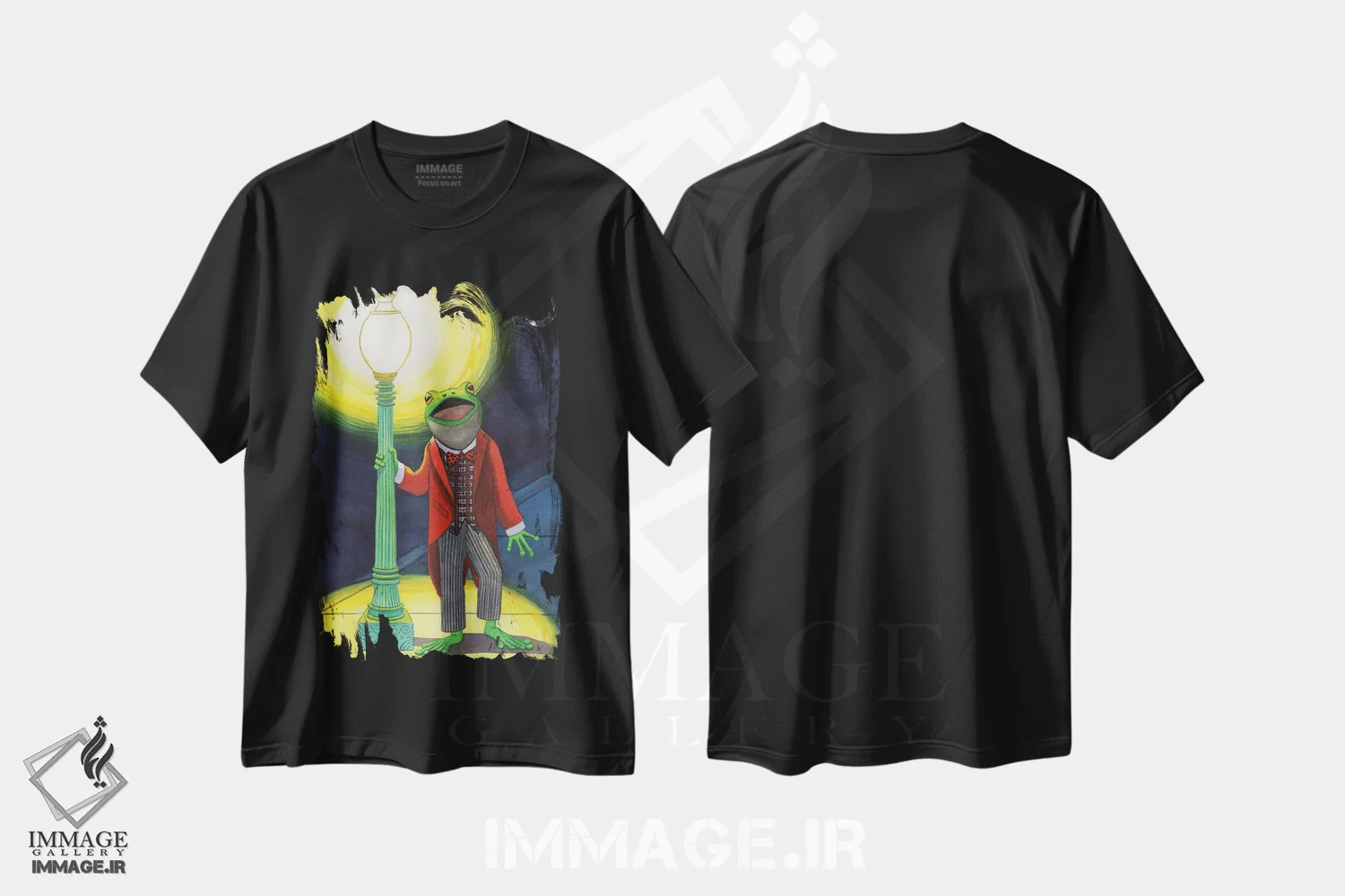 تیشرت مشکی طرح دار قورباغه صدا، دکور معاصر اثر کترین جی مک الروی | فروشگاه ایماژ