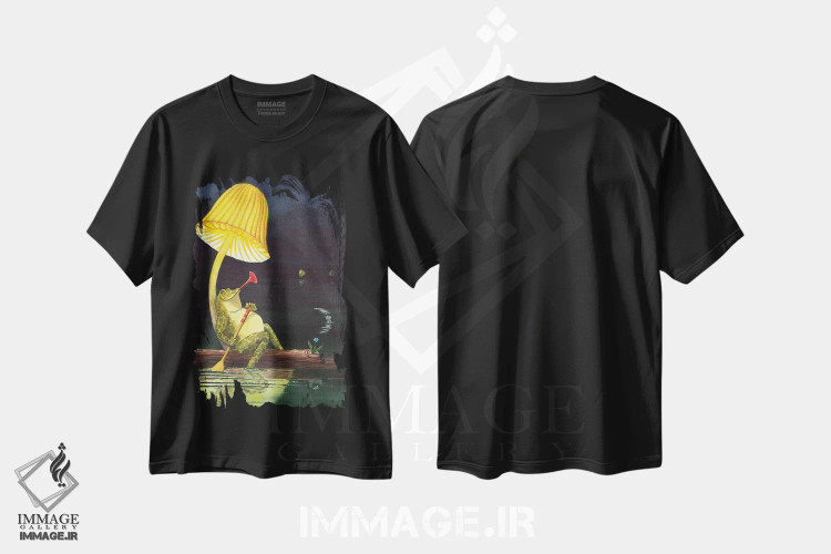 تیشرت مشکی طرح دار بوق، دکور معاصر اثر کترین جی مک الروی | فروشگاه ایماژ