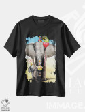 تیشرت مشکی طرح دار فیل تولد، دکور معاصر اثر کترین جی مک الروی | immage.ir