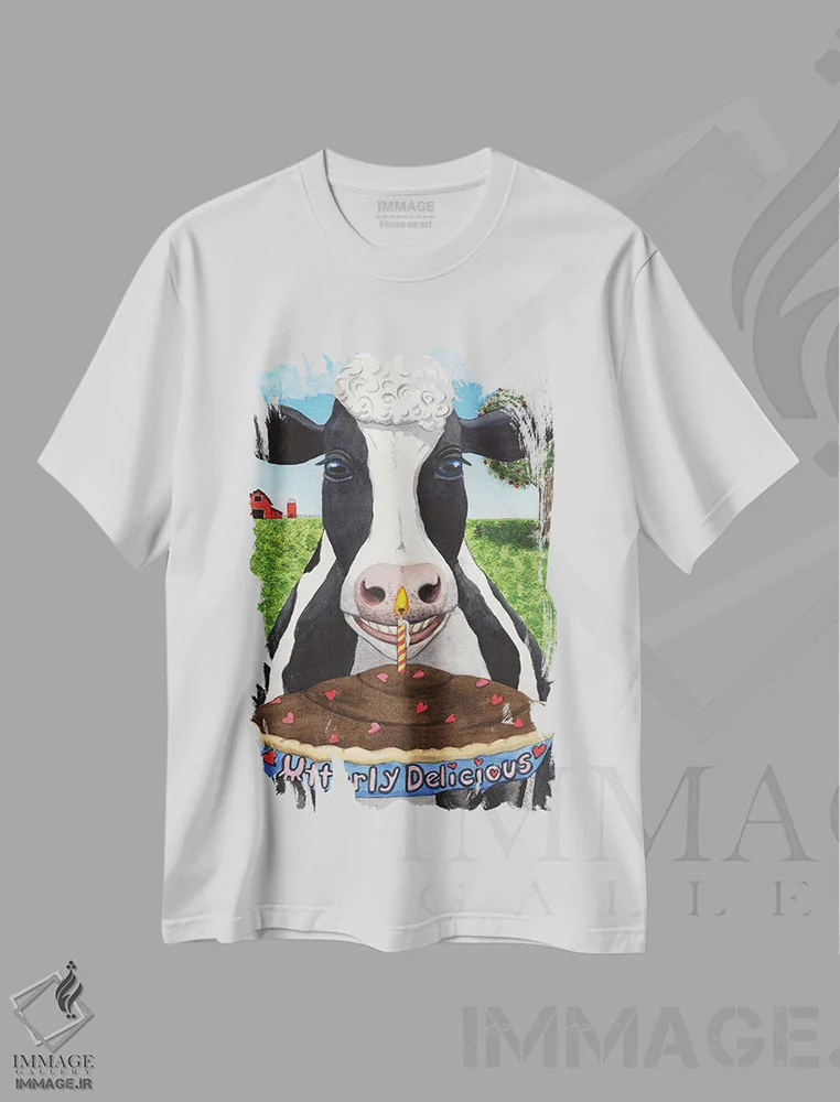 تیشرت سفید طرح دار پای گاوها، دکور معاصر اثر کترین جی مک الروی | immage.ir