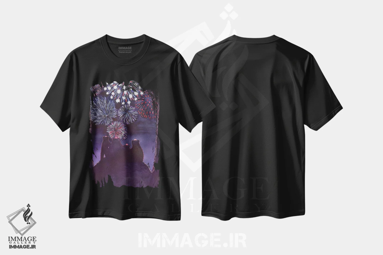 تیشرت مشکی طرح دار چهارم ژوئیه، دکور معاصر اثر کترین جی مک الروی | فروشگاه ایماژ