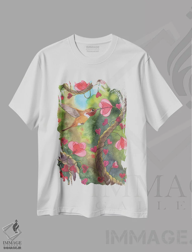 تیشرت سفید طرح دار نخ قلبی، دکور معاصر اثر کترین جی مک الروی | immage.ir