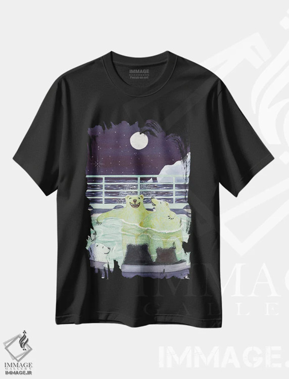 تیشرت مشکی طرح دار توی جکوزی رفتن، دکور معاصر اثر کترین جی مک الروی | immage.ir
