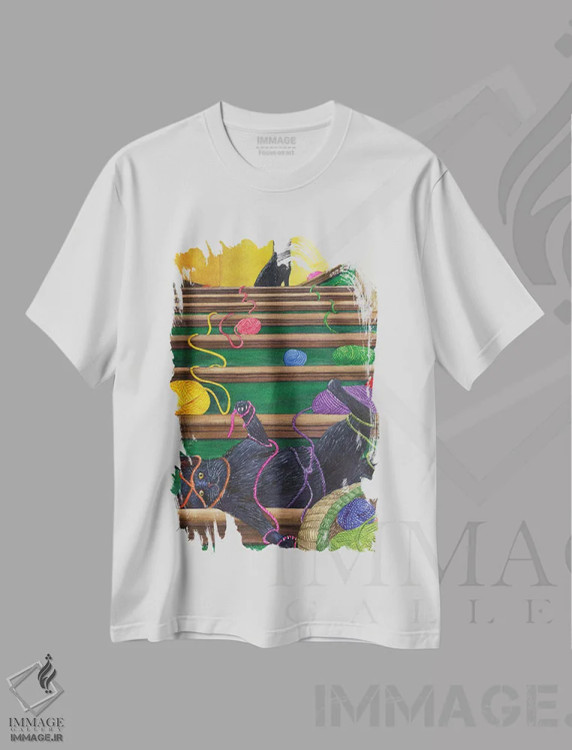 تیشرت سفید طرح دار همه چیز رسیدگی شده، دکور معاصر اثر کترین جی مک الروی | فروشگاه ایماژ