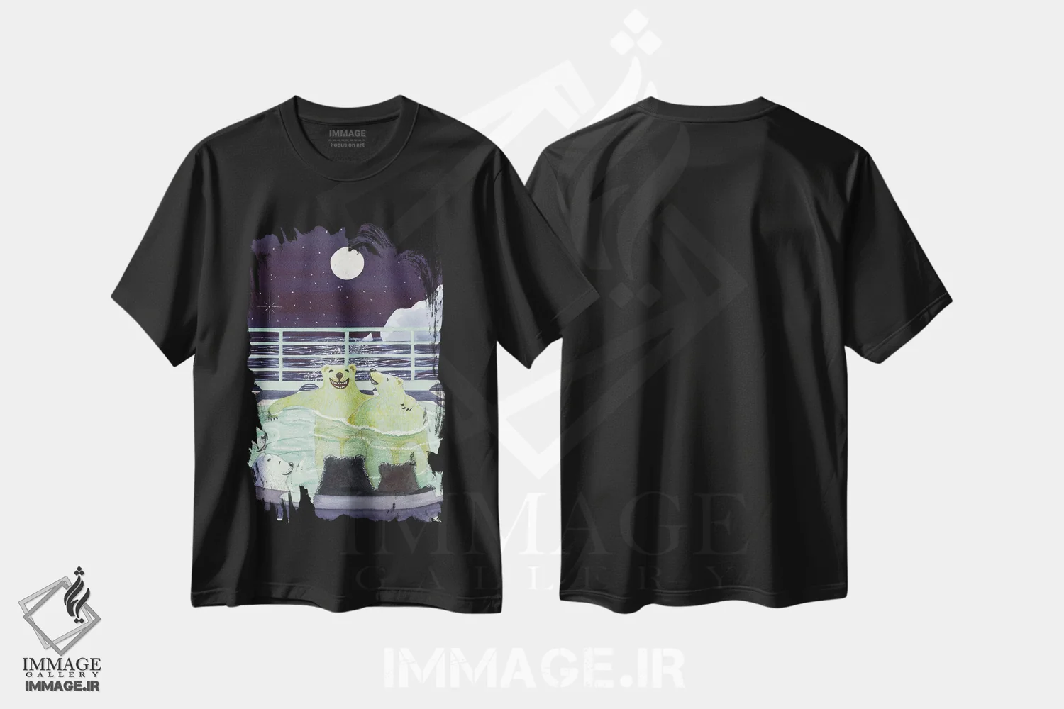 تیشرت مشکی طرح دار توی جکوزی رفتن، دکور معاصر اثر کترین جی مک الروی | immage.ir