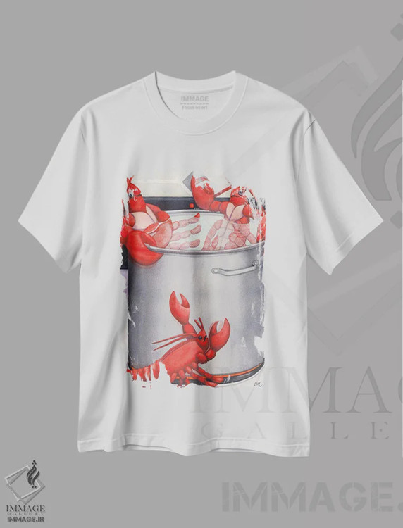 تیشرت سفید طرح دار اسپاخرچنگ، دکور معاصر اثر کترین جی مک الروی | immage.ir