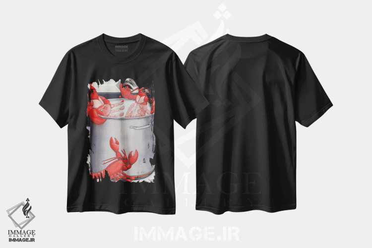 تیشرت مشکی طرح دار اسپاخرچنگ، دکور معاصر اثر کترین جی مک الروی | فروشگاه ایماژ