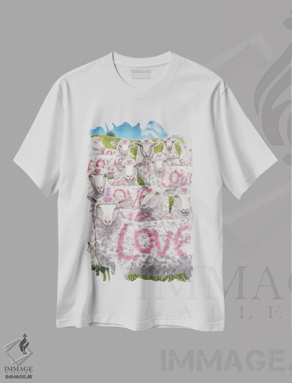 تیشرت سفید طرح دار گوسفندان دوست داشتنی!، دکور معاصر اثر کترین جی مک الروی | فروشگاه ایماژ