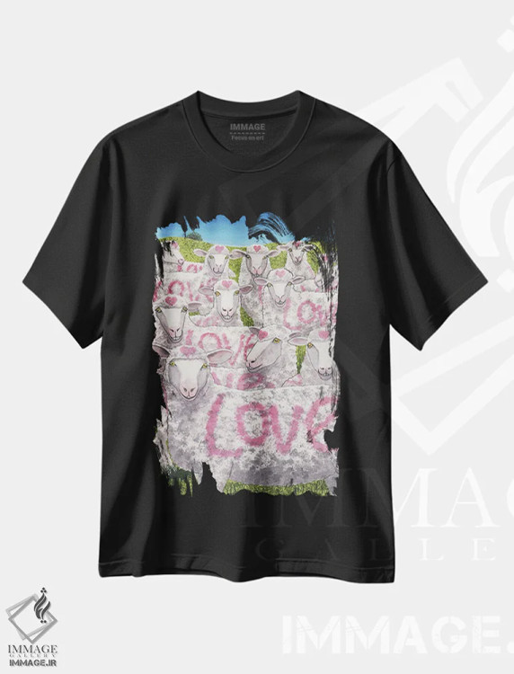 تیشرت مشکی طرح دار گوسفندان دوست داشتنی!، دکور معاصر اثر کترین جی مک الروی | immage.ir