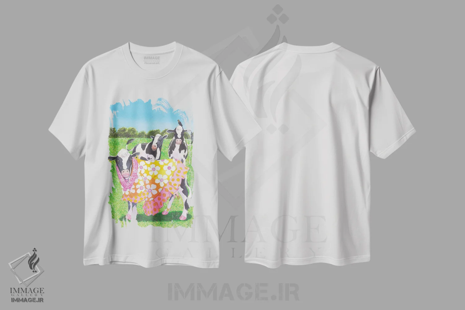تیشرت سفید طرح دار مو-مو، دکور معاصر اثر کترین جی مک الروی | فروشگاه ایماژ