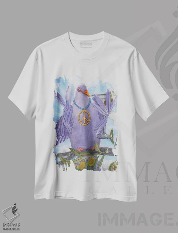 تیشرت سفید طرح دار شاخه زیتون، دکور معاصر اثر کترین جی مک الروی | immage.ir