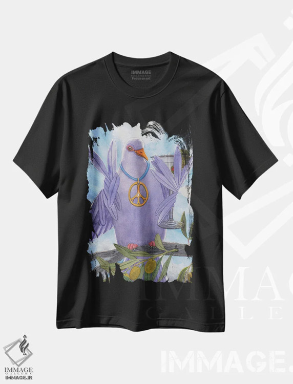 تیشرت مشکی طرح دار شاخه زیتون، دکور معاصر اثر کترین جی مک الروی | فروشگاه ایماژ