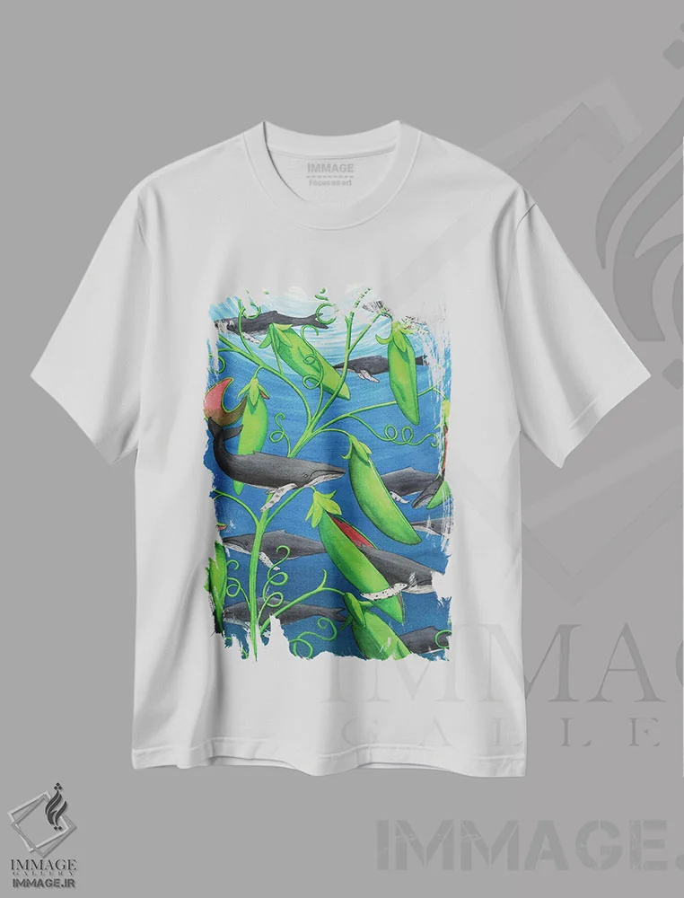 تیشرت سفید طرح دار غلاف ها، دکور معاصر اثر کترین جی مک الروی | immage.ir