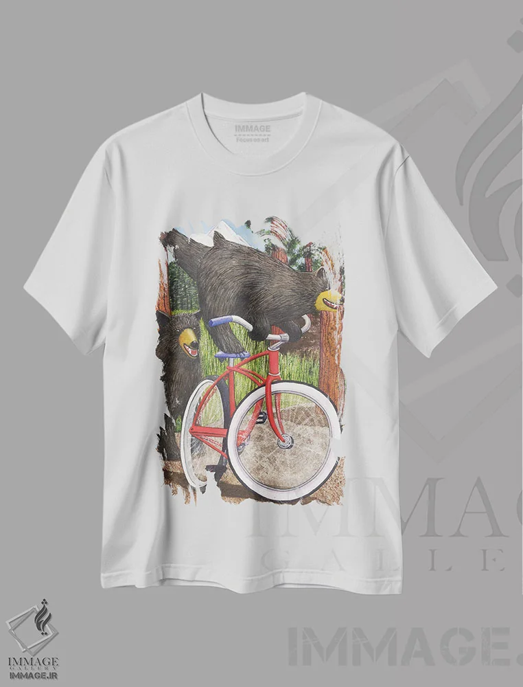 تیشرت سفید طرح دار دوچرخهٔ قرمز، دکور معاصر اثر کترین جی مک الروی | immage.ir