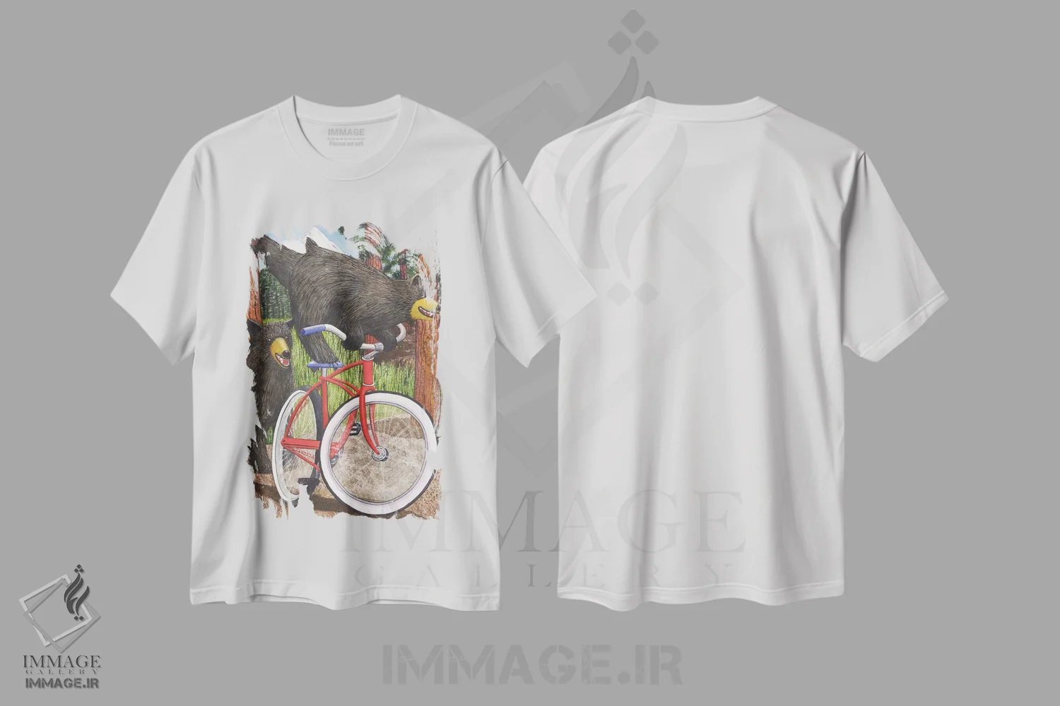 تیشرت سفید طرح دار دوچرخهٔ قرمز، دکور معاصر اثر کترین جی مک الروی | immage.ir