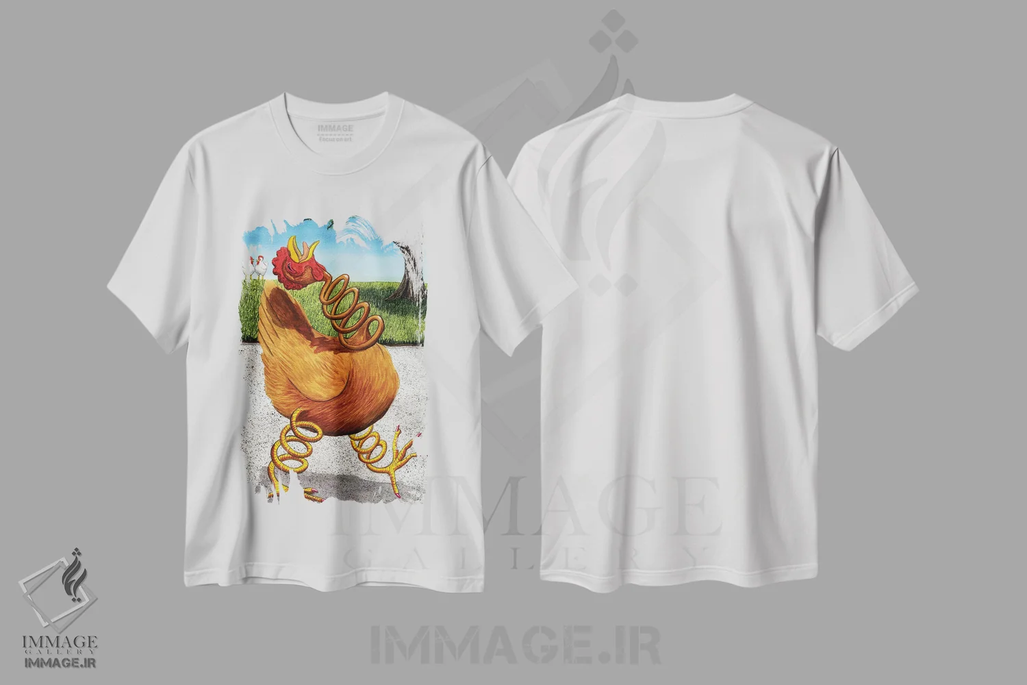 تیشرت سفید طرح دار جوجه بهاری، دکور معاصر اثر کترین جی مک الروی | فروشگاه ایماژ