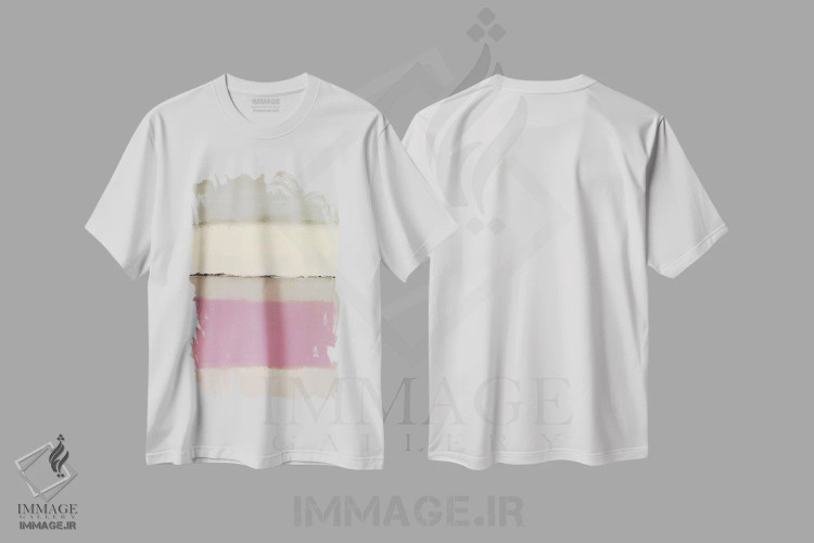 تیشرت سفید طرح دار گرگ ومیش I اثر کارولین گلد | فروشگاه ایماژ