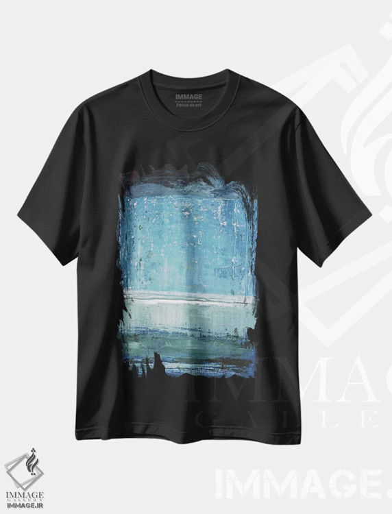 تیشرت مشکی طرح دار عنصری اثر کارولین گلد | فروشگاه ایماژ
