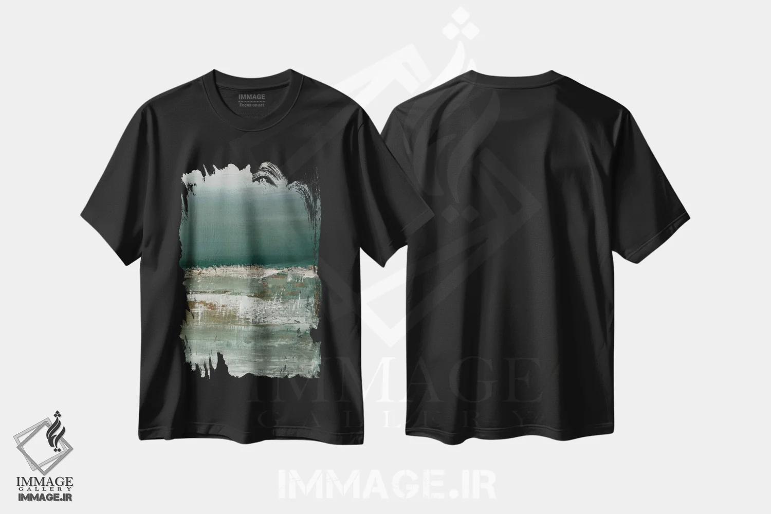 تیشرت مشکی طرح دار کم عمق ها II، آبستره اثر کارولین گلد | immage.ir