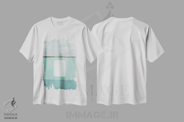تیشرت سفید طرح دار آبی لاجوردی II اثر کارولین گلد | immage.ir