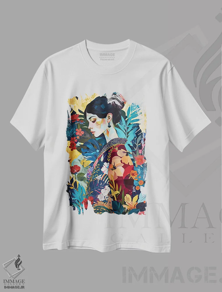 تیشرت سفید طرح دار وقار، دکور آسیایی اثر کامرون گری | immage.ir